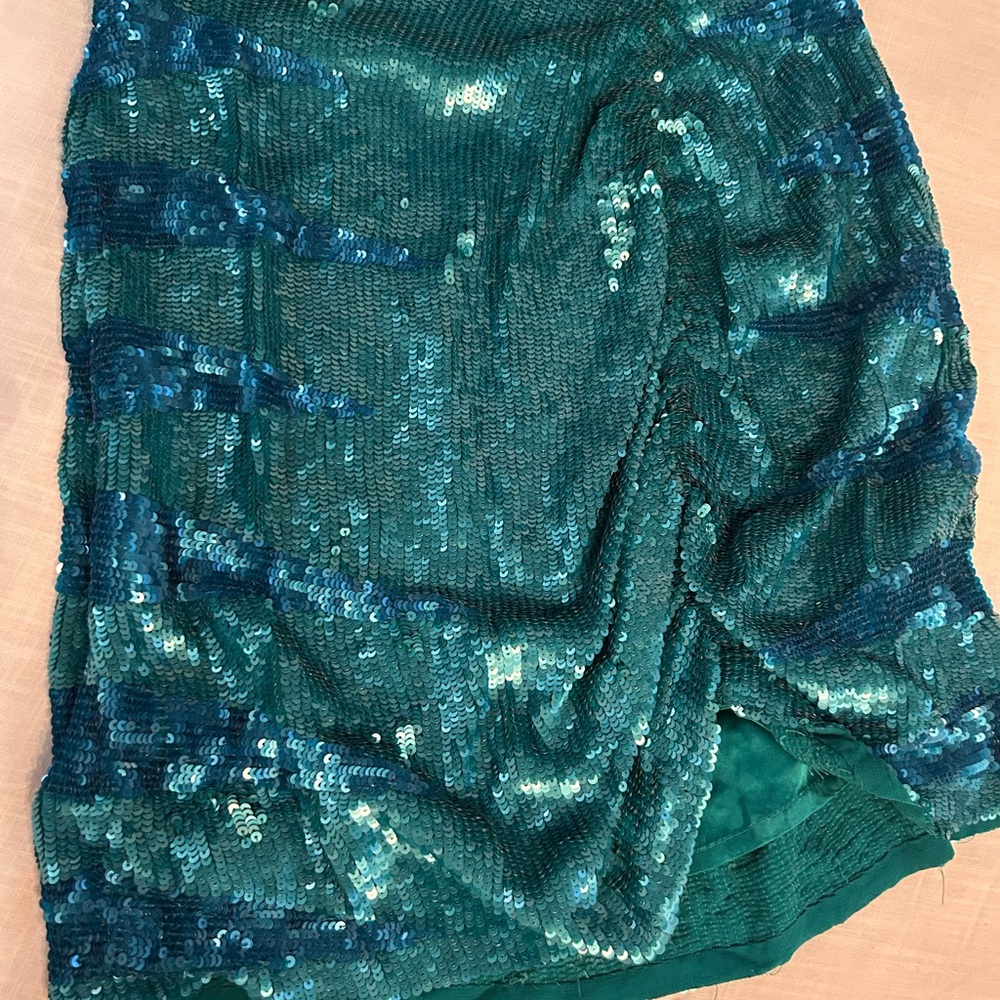 REVOLVE Teal Sequin Dress - Picture 2 of 6
